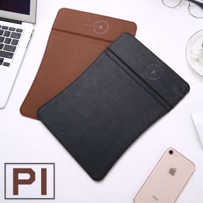 Stand Pu Leather mouse pad wireless charger