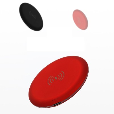 hot selling round shape portable mobile charger 5000mah wireless charger power bank